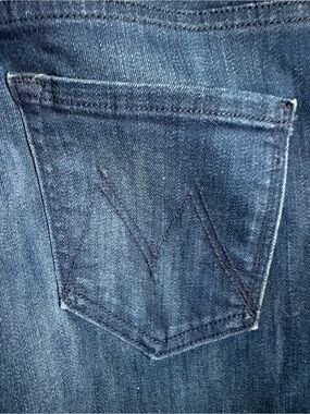 MOTHER Dark Indigo Ankle Zip Fray Jeans